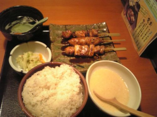 若鶏串焼き定食 ご飯大盛り